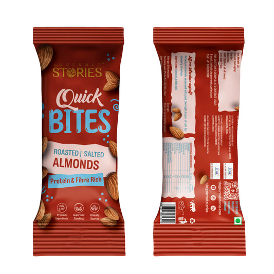 Quick Bites - Salted Almonds - 25Gm x 6pc