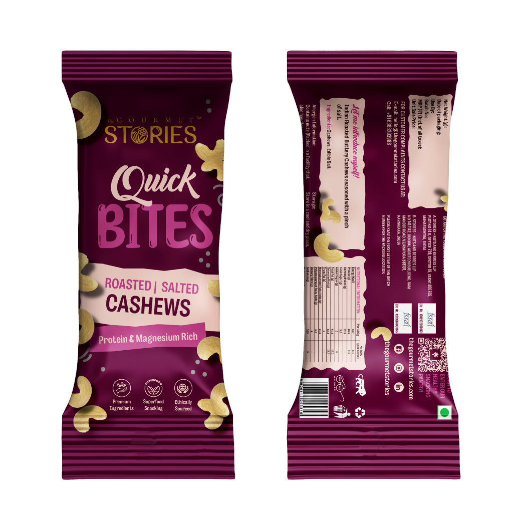 Quick Bites - Salted Cashews - 20Gm x 6pc