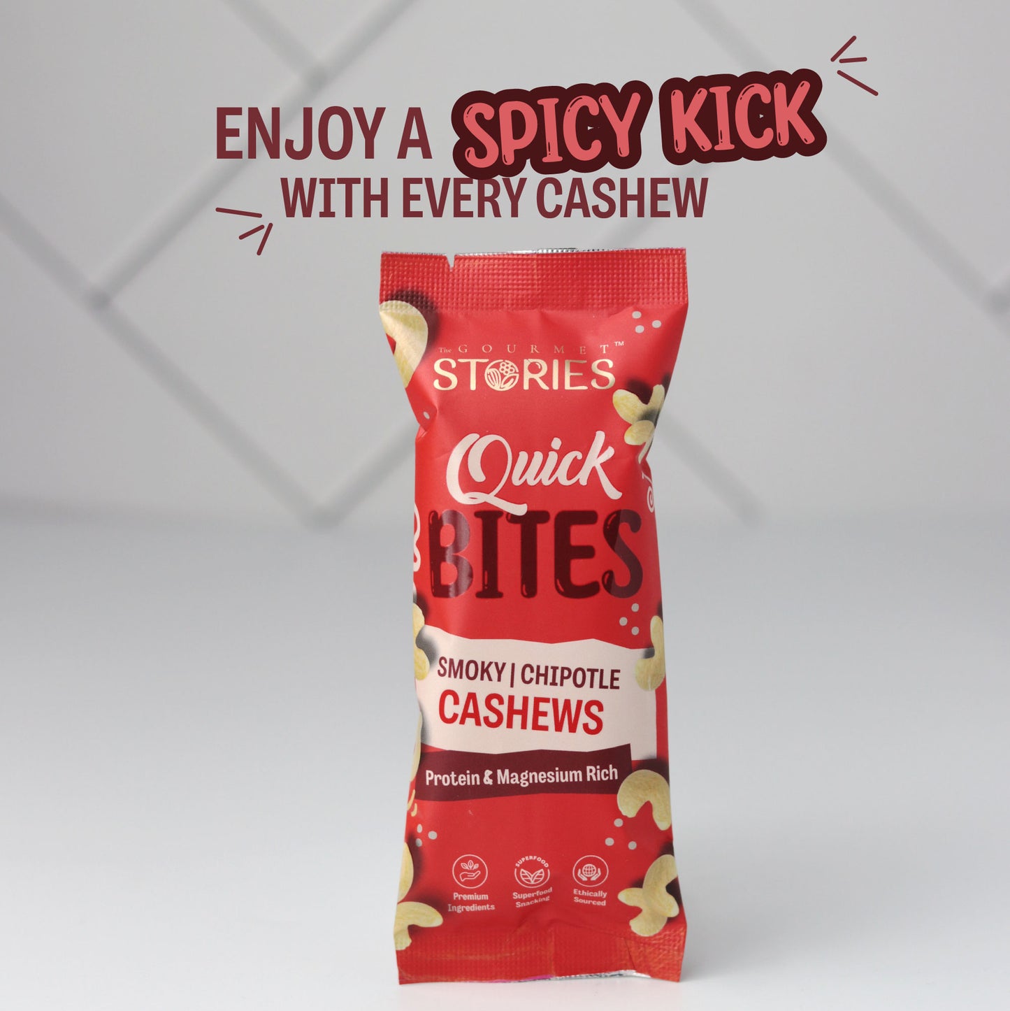 Quick Bites - Chipotle Cashews - 20Gm x 6Pc