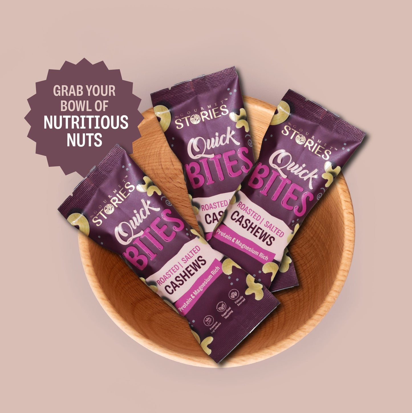 Quick Bites - Salted Cashews - 20Gm x 6pc